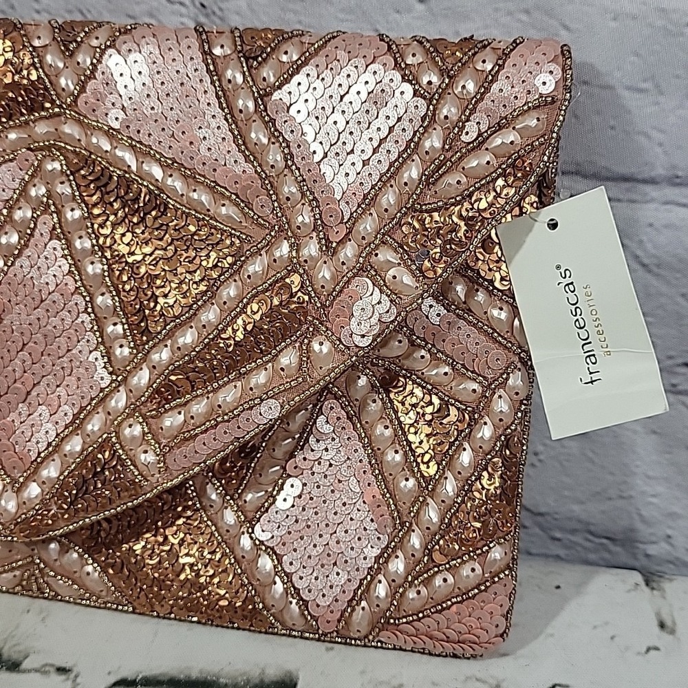 Francescas Dakota Sequin Patchwork Clutch Purse B… - image 2